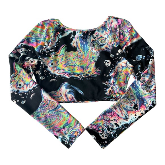 IHeartRaves Women’s Festival Long Sleeve Cutout Crop - Large - Picture 4 of 5